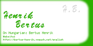 henrik bertus business card